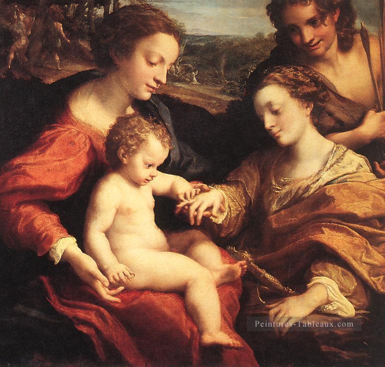 Le Mariage Mystique De Sainte Catherine 2 Renaissance maniérisme Antonio da Correggio Peintures à l'huile